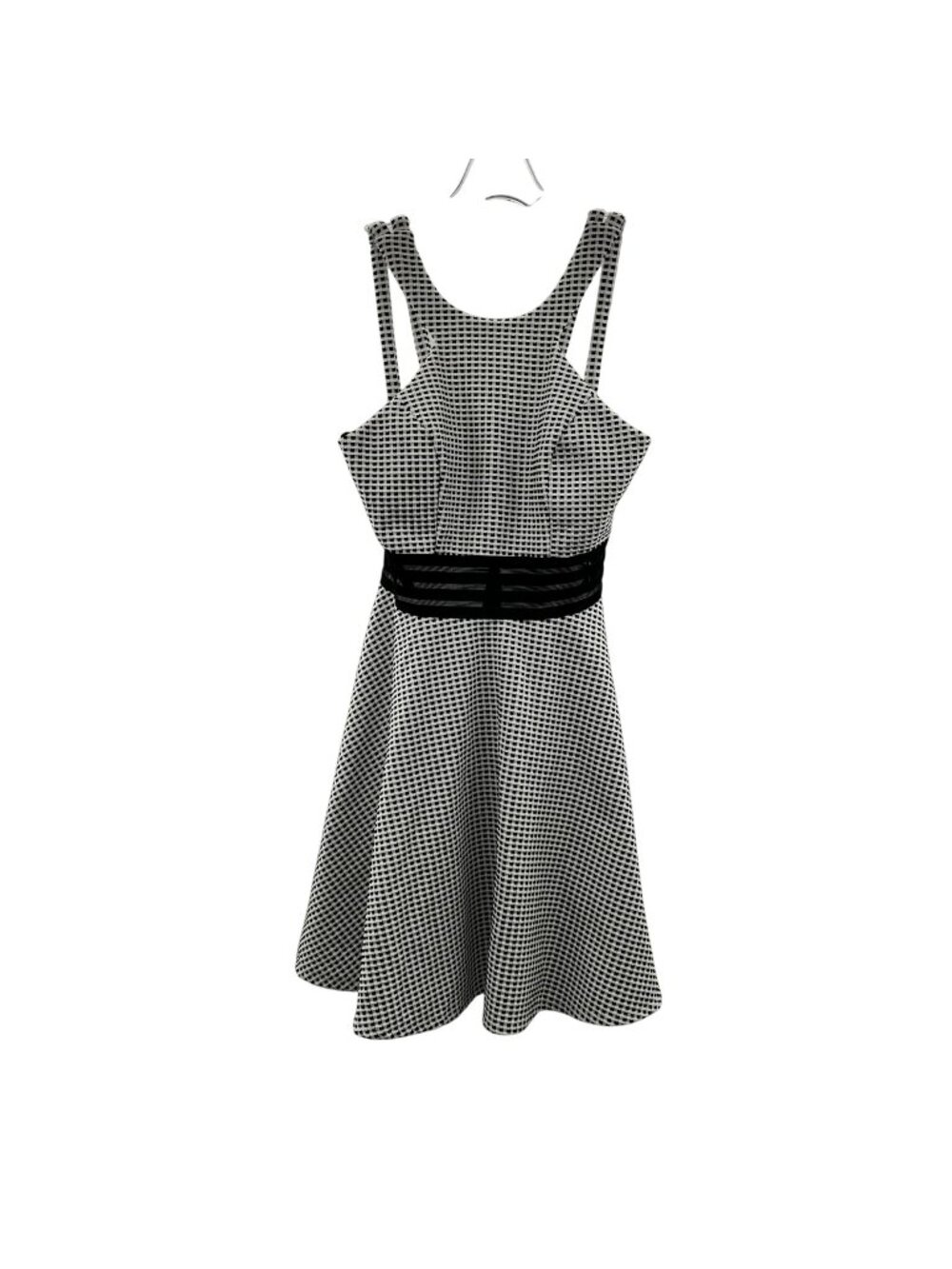 City Studio A-Line Halter Dress Textured Black/White Size 3 Juniors Zip